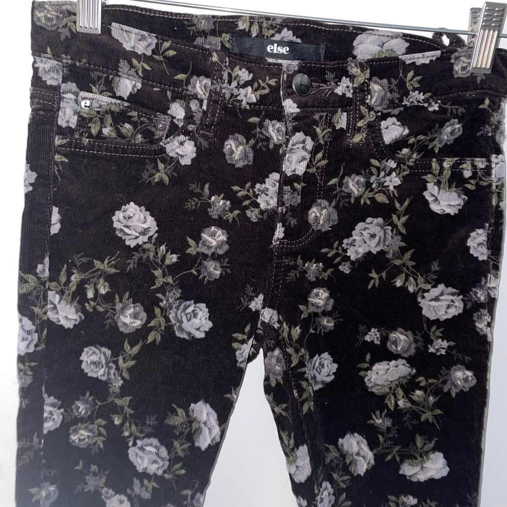 Corduroy floral jeans